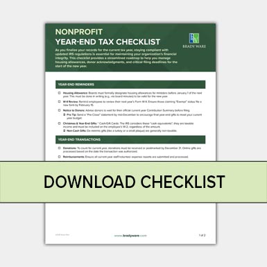 Nonprofit Year-End Tax Checklist
